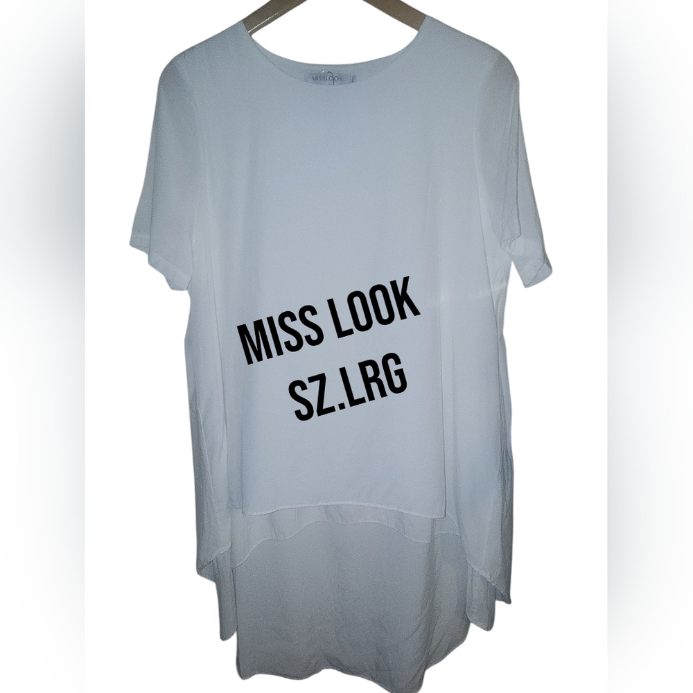 MISSLOOK White Boxy Relaxed Short Sleeve Tee
